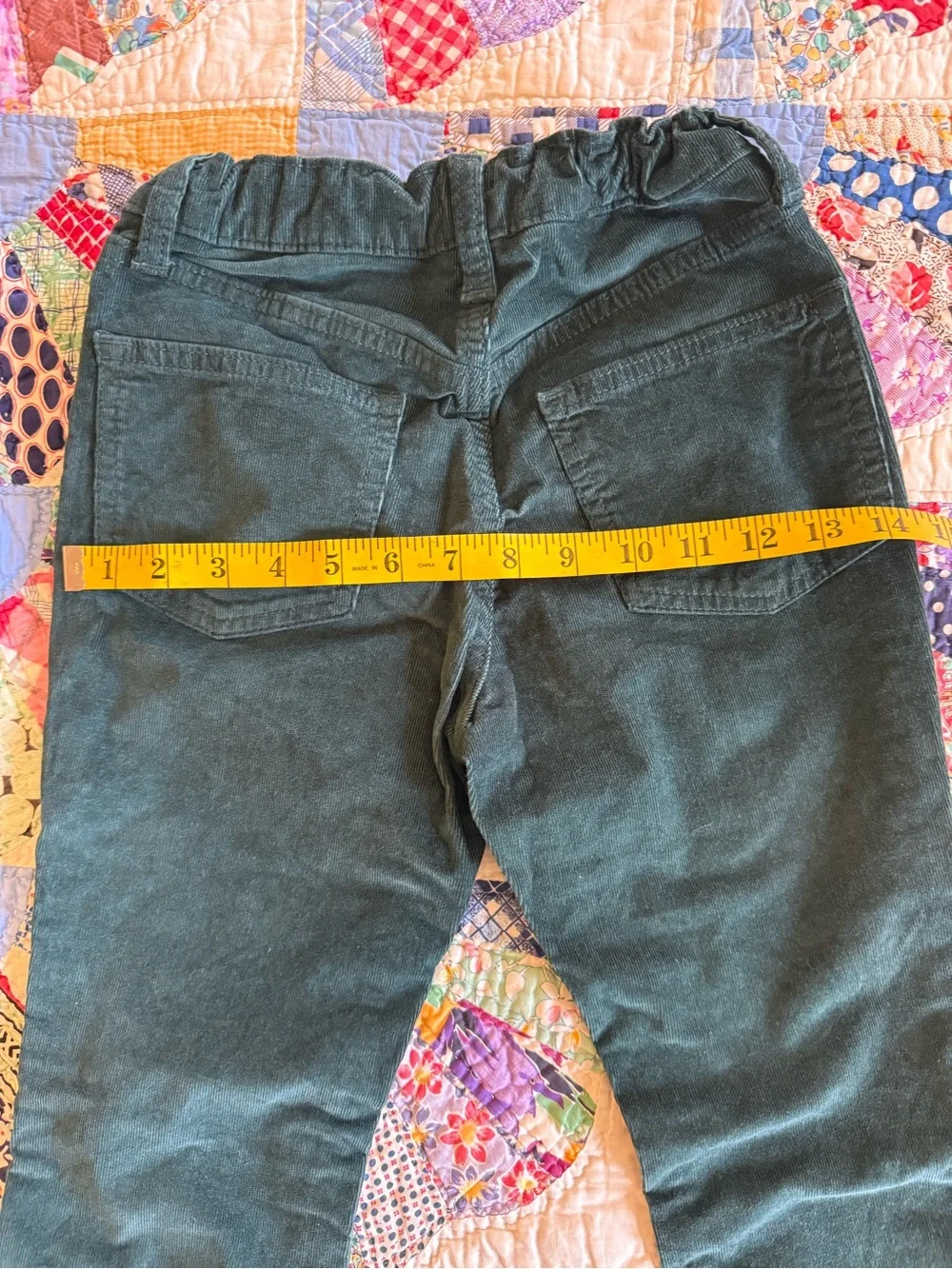 Girl’s l High-Rise Button-Fly Hunter Green Corduroy Jeans